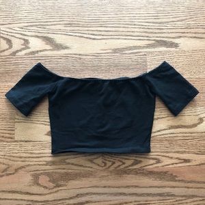 American Apparel Off the Shoulder Crop Top